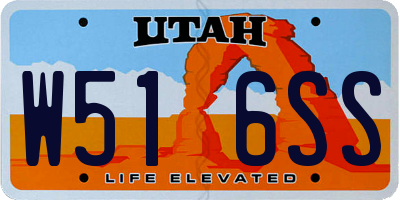 UT license plate W516SS