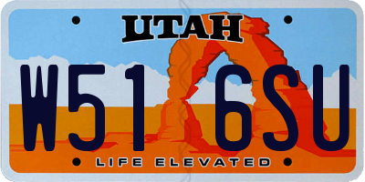 UT license plate W516SU