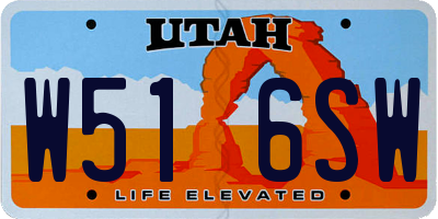 UT license plate W516SW
