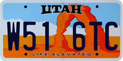 UT license plate W516TC