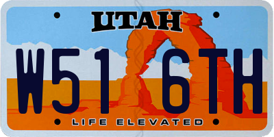 UT license plate W516TH