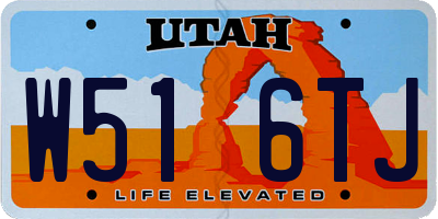 UT license plate W516TJ