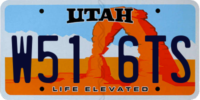 UT license plate W516TS