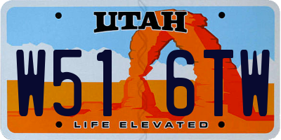 UT license plate W516TW
