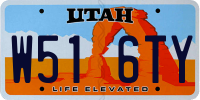 UT license plate W516TY