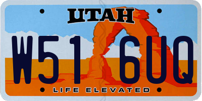 UT license plate W516UQ