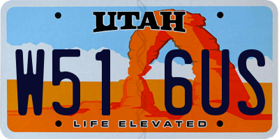UT license plate W516US