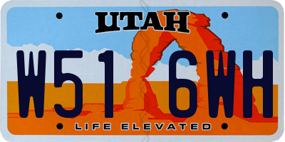 UT license plate W516WH
