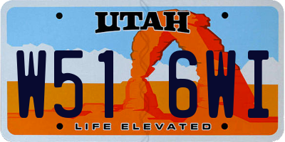 UT license plate W516WI