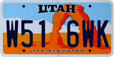 UT license plate W516WK