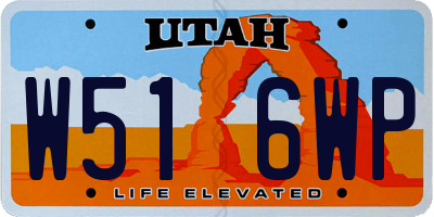 UT license plate W516WP