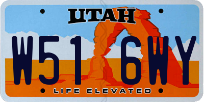 UT license plate W516WY