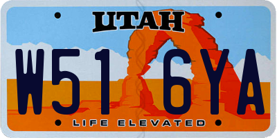 UT license plate W516YA