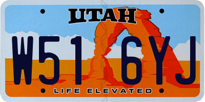UT license plate W516YJ