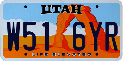 UT license plate W516YR
