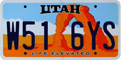 UT license plate W516YS