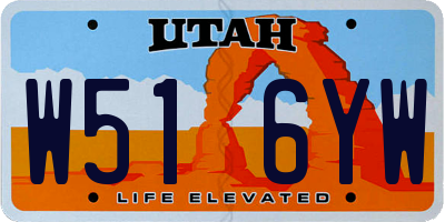 UT license plate W516YW