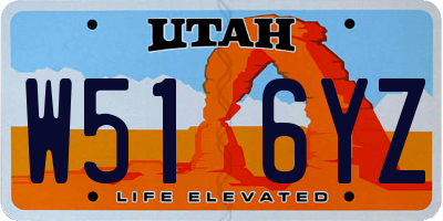 UT license plate W516YZ