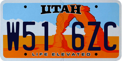 UT license plate W516ZC