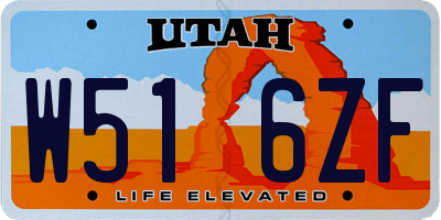 UT license plate W516ZF