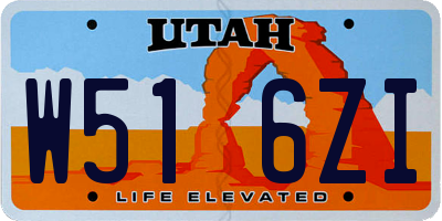 UT license plate W516ZI