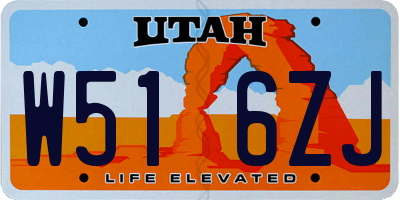 UT license plate W516ZJ