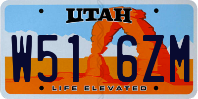 UT license plate W516ZM