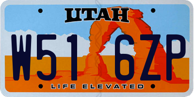 UT license plate W516ZP