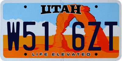 UT license plate W516ZT