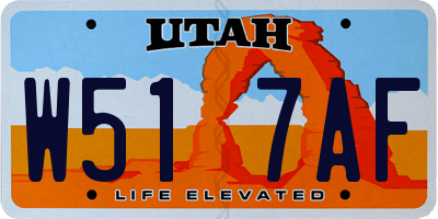 UT license plate W517AF