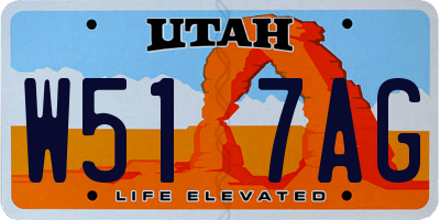 UT license plate W517AG