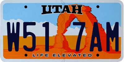 UT license plate W517AM