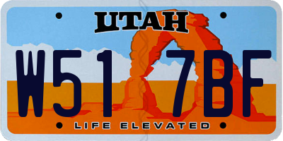 UT license plate W517BF