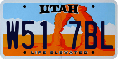 UT license plate W517BL