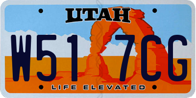 UT license plate W517CG