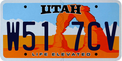 UT license plate W517CV