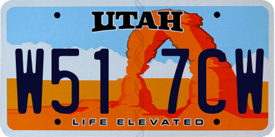 UT license plate W517CW