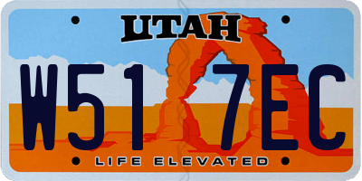 UT license plate W517EC
