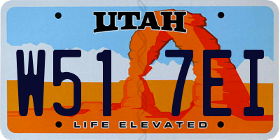 UT license plate W517EI
