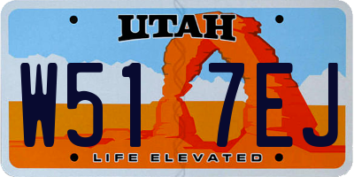 UT license plate W517EJ