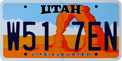 UT license plate W517EN