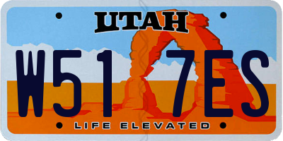 UT license plate W517ES