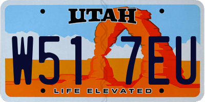 UT license plate W517EU