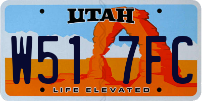 UT license plate W517FC