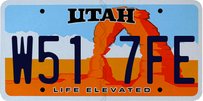 UT license plate W517FE