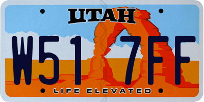 UT license plate W517FF