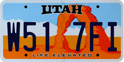 UT license plate W517FI