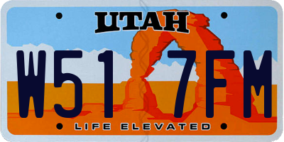 UT license plate W517FM
