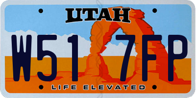 UT license plate W517FP
