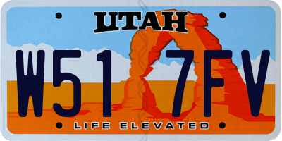 UT license plate W517FV